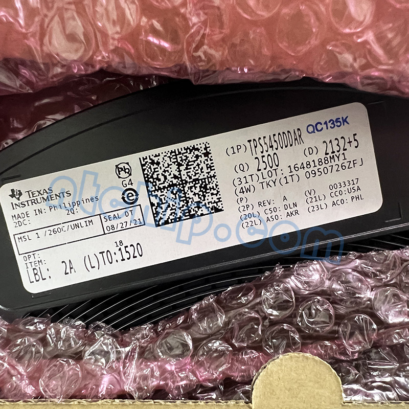 TPS5450DDAR package and Label
